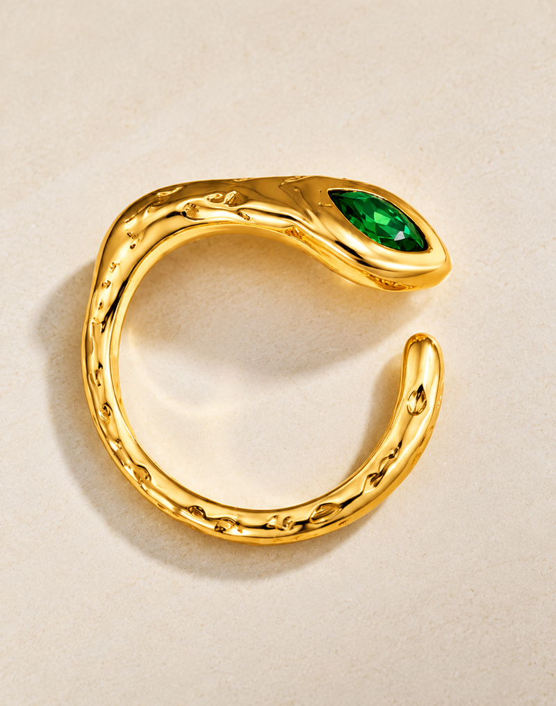 Emerald Snake Ring