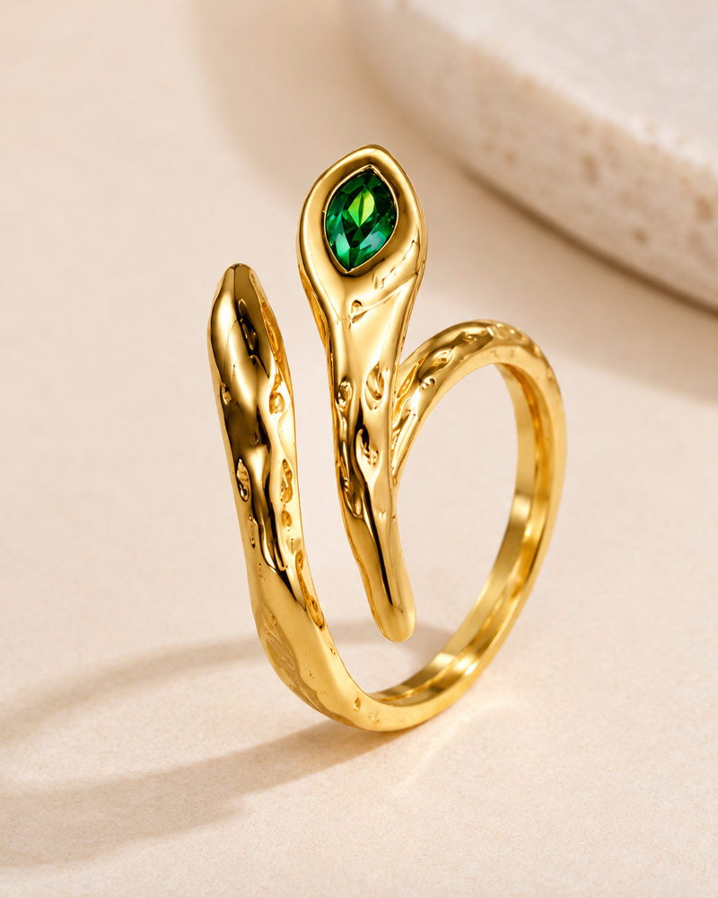 Emerald Snake Ring