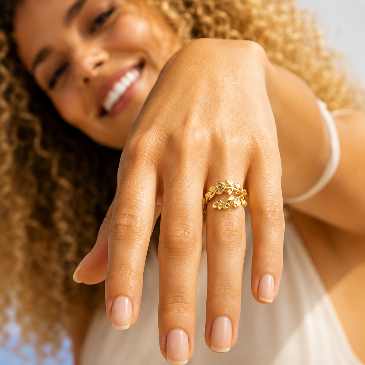 Golden Leaf Ring
