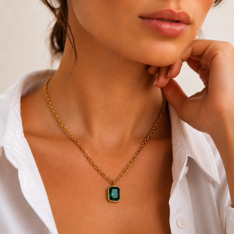 Emerald Pendant Necklace