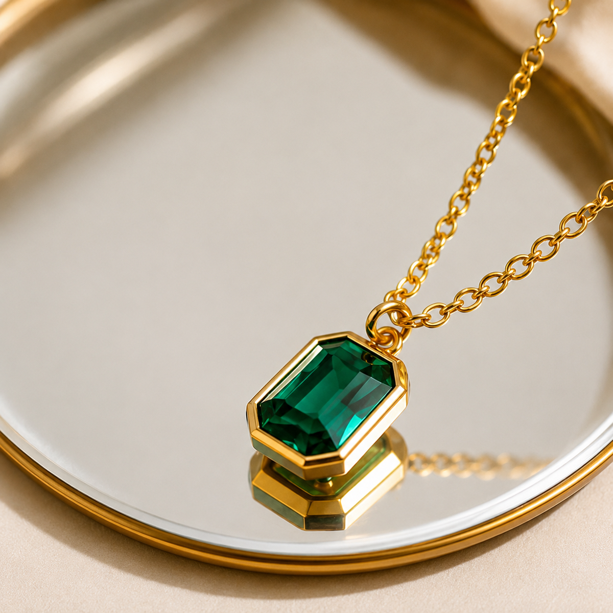 Emerald Pendant Necklace