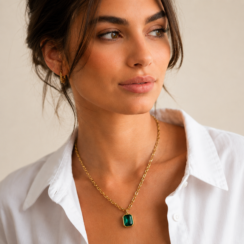 Emerald Pendant Necklace