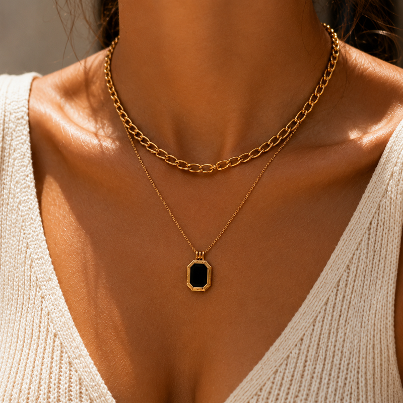 Onyx Pendant Necklace