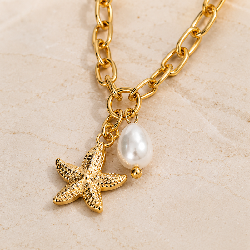Starfish Pearl Necklace