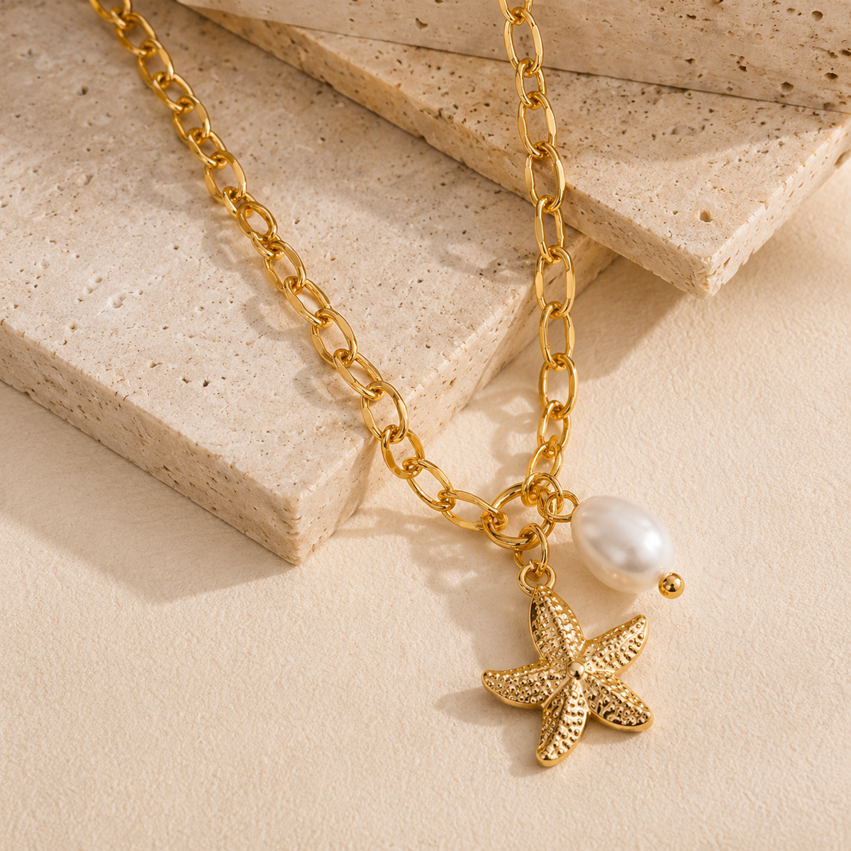 Starfish Pearl Necklace