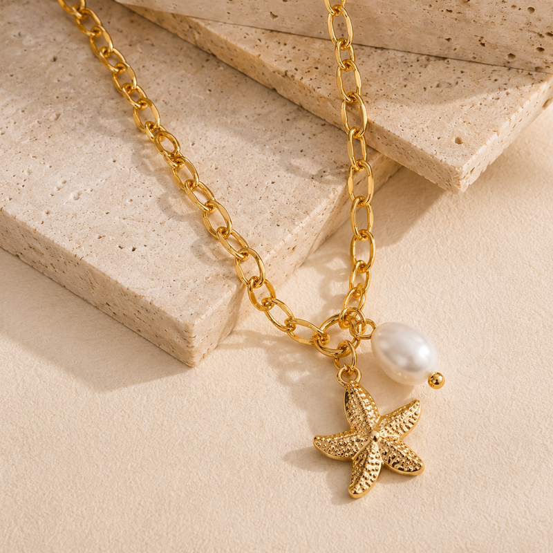 Starfish Pearl Necklace