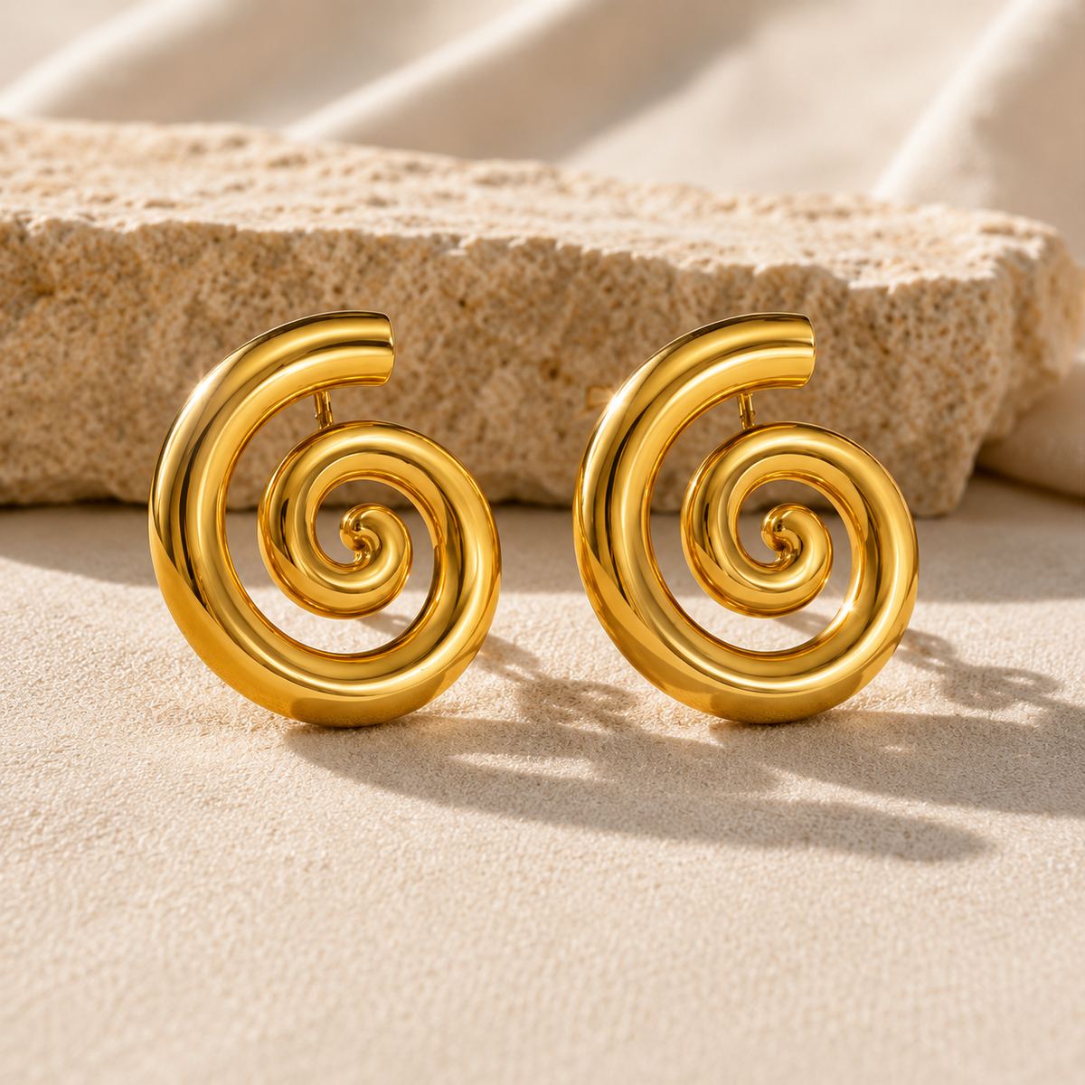 Golden Spiral Earrings