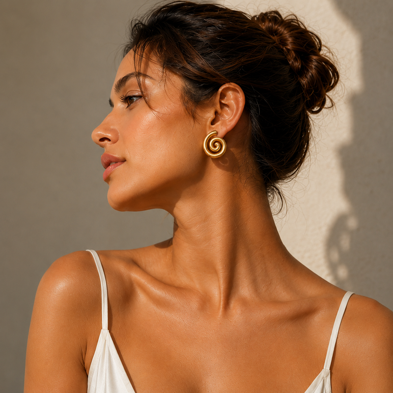 Golden Spiral Earrings