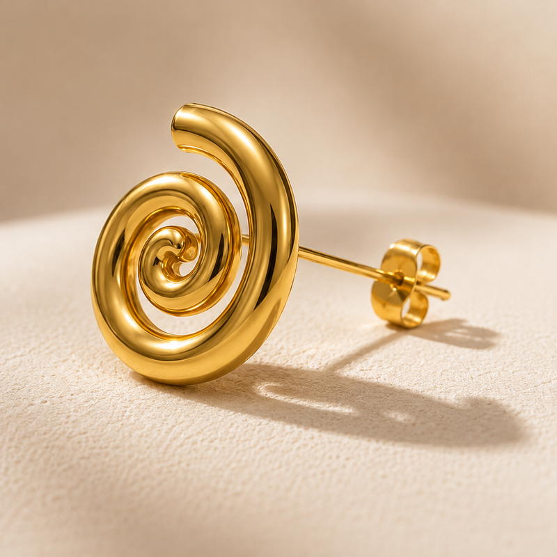 Golden Spiral Earrings