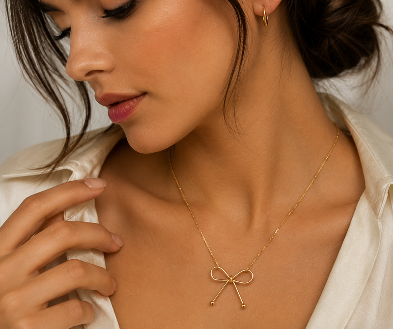 Golden Bow Necklace