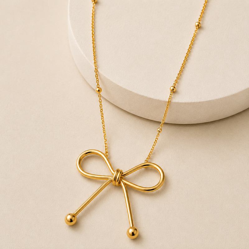 Golden Bow Necklace