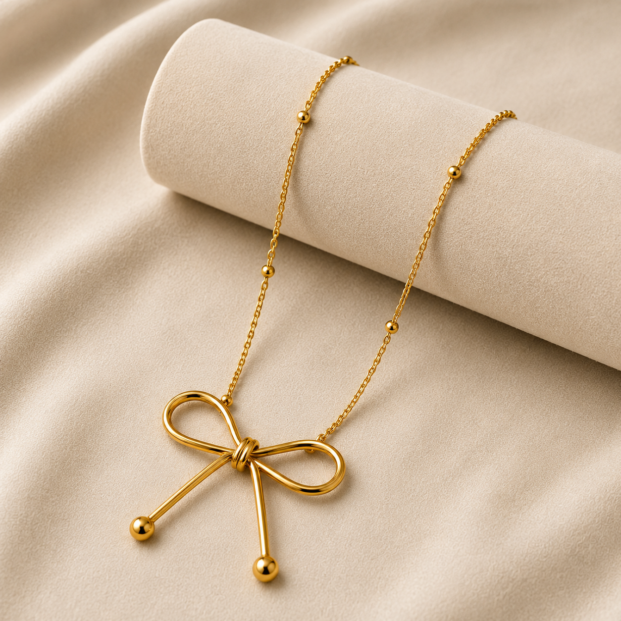 Golden Bow Necklace