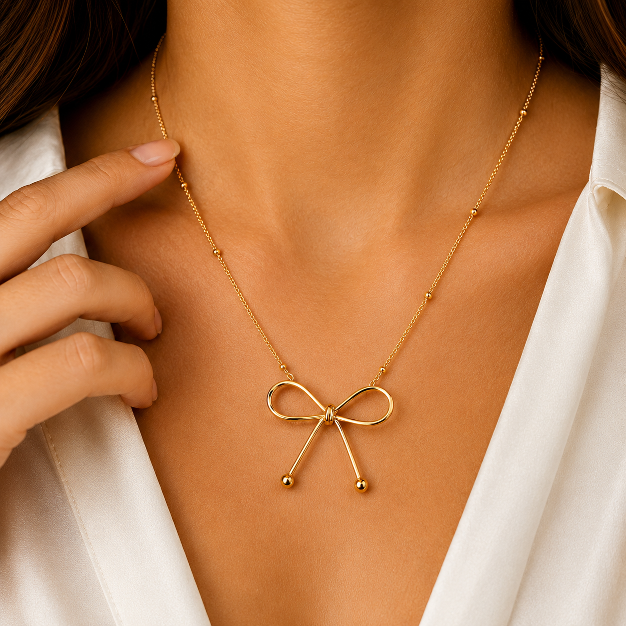 Golden Bow Necklace